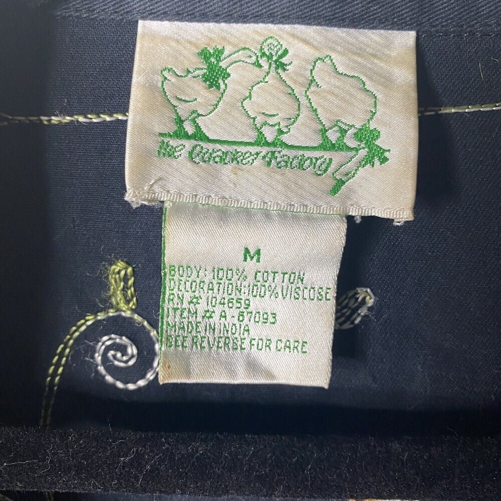 Vtg Quaker Factory Jacket Women Sz M Black Beaded Butterflies Embroidery Flowers - Picture 7 of 9
